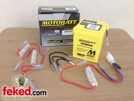 Motobatt MBT6N4 Motorcycle Battery 6v 4Ah - Maintenance Free - Quadflex Technology