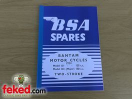 BSA 1954 Bantam 125cc D1 and 150cc D3 Major Parts Manual