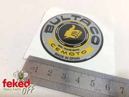 Bultaco Cemoto Tank Badge - Yellow/GreyBlack - Self Adhesive Thick Plastic - 55mm - 83.00-151