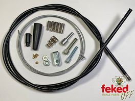 Universal Clutch/Brake Cable Kit - Inner and Outer Cable + 1/4" BSF Cable Adjuster, Nipples and Ferrules