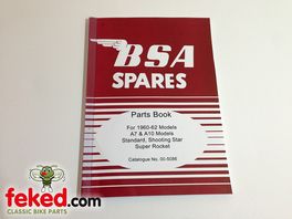 00-5086 - BSA A7 / A10 Parts Manual - 1960-62 Models - Standard, Shooting Star and Super Rocket