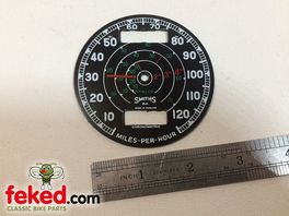 Smiths Chronometric 10-120 MPH Speedo Replacement Clock Face