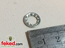 70-1612, E1612, 70-2312, E2312 - Triumph 1/4" Serrated Lock Washer - Flat Type - Various Uses on Pre Unit and Unit Models