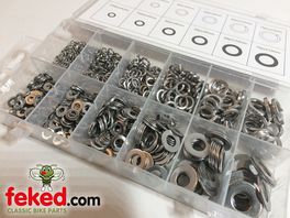 Flat and Spring Washers - Assorted Metric Sizes - 790 Pieces