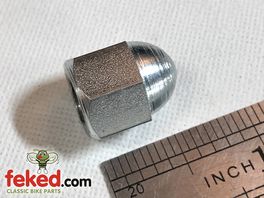 42-5110 - BSA Bottom Yoke Pinch Bolt Domed Nut - A7 and A10 Models Circa 1960-62 + Early A50/A65 and B40 Models - Zinc Plated