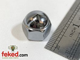 67-8060 - BSA Fuel Tap Bottom Banjo Domed Nut - Models With 3/8" Single Plunger Petcock