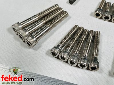 Stainless Steel Allen Screw Kit - BSA A7, A10 Swing-Arm - OEM: 65-3063, 67-1706, 67-1711, 42-7517, 67-0133, 67-0132, 65-3063