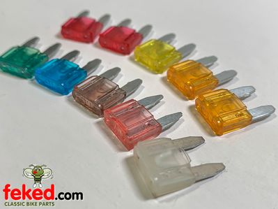 Mini Blades Fuses - Assorted Pack of 10 - From 4 Amp to 30 Amp