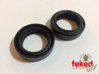 Pair of Fork Oil Seals - 25 x 35 x 9mm - Yamaha TY80 Models + Universal Fit
