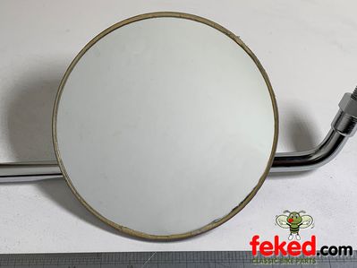 Chrome Mirror - Round - 10" Arm with 3/8" UNF Thread