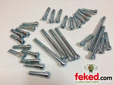 Triumph Chaincase / Gearbox / Timing Cover Screw Kit - Pre Unit 5T and 6T Models From 1956-62