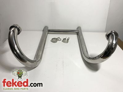 BMW R60 Exhaust Pipe Header / Downpipe Set - With Balance Pipe and Clips