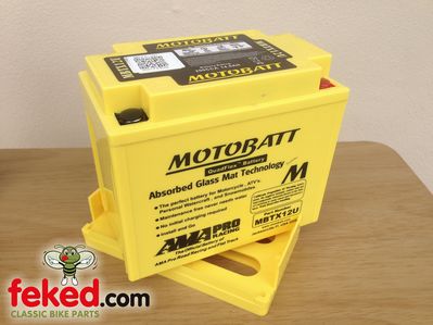 Motobatt MBTX12U Motorcycle Battery 12v 14.0 AH, 200 CCA - Maintenance Free - Quadflex Technology