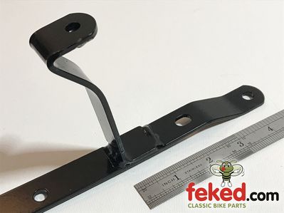 70-9692, E9692 - Triumph Exhaust Silencer Support Bracket - TR6C Models Circa 1969-70 - Left Hand High Level Pipes
