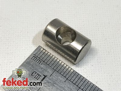 Zinc Plated Barrel Cable Nipple - Length 15mm x 10mm (3/8") Diameter