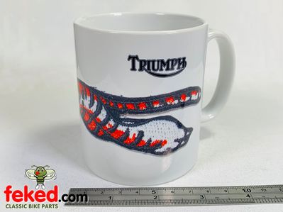 riumph T110 Mug - White With Leaping Tiger Logo