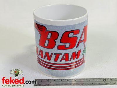 BSA Bantam Mug - White With BSA Bantam and Rooster Logo
