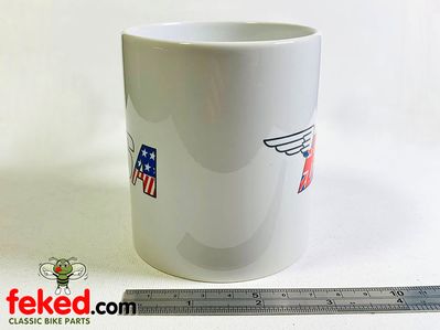 BSA Mug - White - BSA Logo with Union Jack + Stars and Strips
