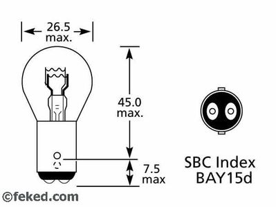 Bulb 12v 21/5w SBC BAY15d - 380