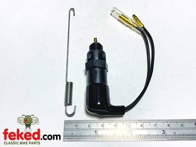 Universal Brake Light Switch Yamaha Style.Plastic adjusting nut. Includes 4" steel spring for linking to brake linkage.