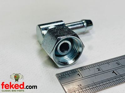 Fuel Tap Pipe 90 Degree Elbow with Gas Nut - 1/4" (6.35mm)