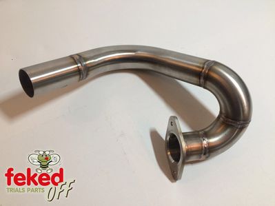 Yamaha TY250 Front Exhaust Pipe - Stainless Steel - Twinshock Models