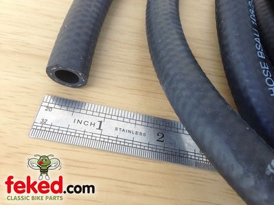 Ethanol Proof Fuel / Oil Pipe - 3/8" Bore - Reinforced Black Nitrile Rubber