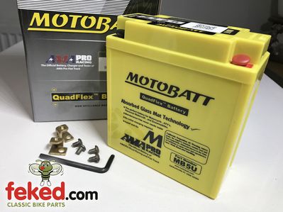 Motobatt MB5U Motorcycle Battery 12v 7Ah 90 CCA - Maintenance Free - Quadflex Technology