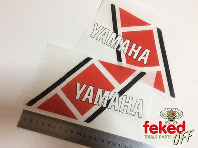 Yamaha TY250 Mono Tank Decals - Self Adhesive Vinyl - Red/Black