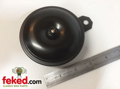 12 Volt Horn - Black - Universal Fit With Single Hole Mounting Bracket