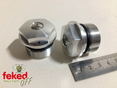 Montesa Cota Fork Stanchion Top Nuts - With Ball Valves - 35mm Ceriana Forks