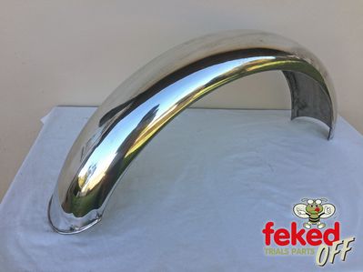 Classic Trials Bike Rear Mudguard - D Section - Polished Alloy - 5+1/2" - 18 or 19" Wheel