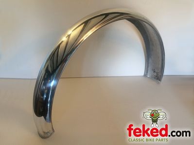 Extra Long 5" Rear Mudguard - Polished Alloy - 18/19" Wheel - C Section
