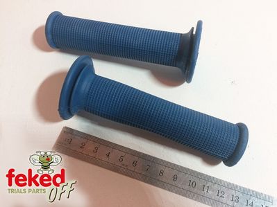 Blue Classic Style Handlebar Grips - Ideal for Twinshock Trials Bikes