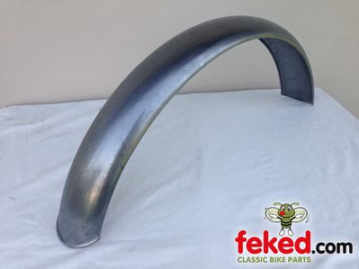 Extra Long 3+7/8" Front Mudguard - Raw Steel - 18/19" Wheel - Heavy Duty - C Section