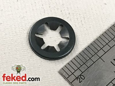 60-7397, F7397 - Triumph Side Panel Rubber Fixing Retaining Starloc Washer - OIF 650/750cc Models