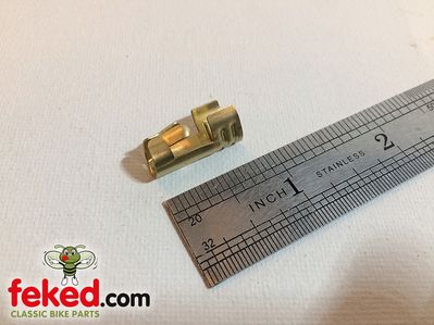 Ignition Coil/Distributor Straight Brass Terminal - Crimp On Push Fit Type