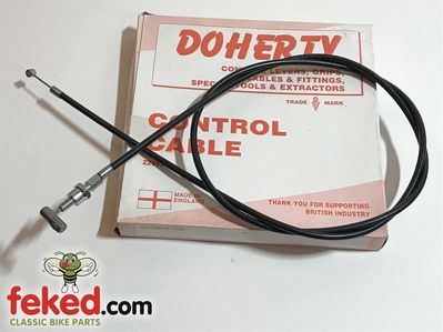 60-0890, 60-4139, D890, D4139 - Triumph/BSA Throttle Cable - A75, X75 and T150 Models From 1968 Onwards - Genuine Doherty