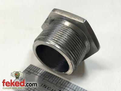 65-5331 - Fork Stanchion Nut - BSA A, B, C & M Group Models Circa 1946-68 - Stainless Steel