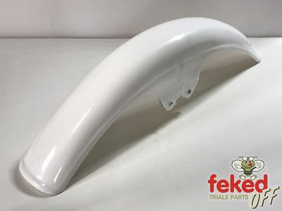4512151101, 451-21511-01 - Yamaha TY80 Front Mudguard - All Models from 1974 Onwards With 16" Wheel Rim - White Plastic