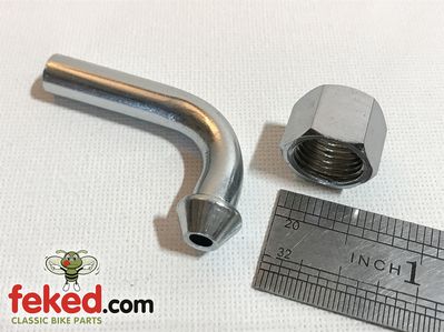 82-3335, F3335, 82-3337, F3337, 82-3182, F3182 - Fuel Pipe Spigot - 90° Elbow Type With 1/4" BSP Gas Nut
