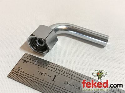 82-3335, F3335, 82-3337, F3337, 82-3182, F3182 - Fuel Pipe Spigot - 90° Elbow Type With 1/4" BSP Gas Nut