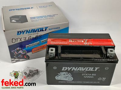 DTX7A-BS 12v 6AH Maintenance Free Motorcycle Battery