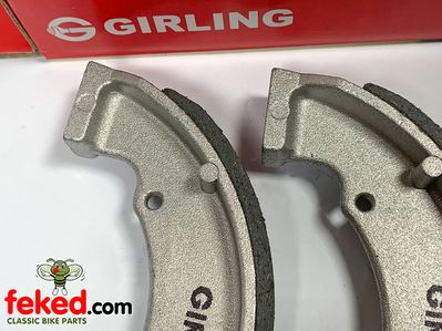 37-0977, W977 - Triumph Front/Rear Brake Shoes - T15 Terrier and T20 Tiger Cub - 5+1/2" Drum - Girling