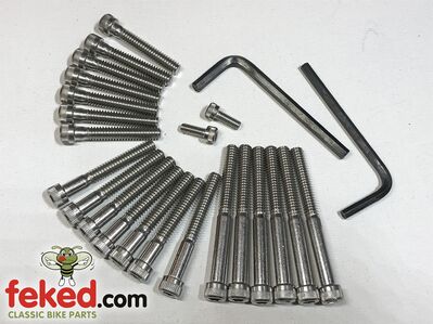 Stainless Steel Allen Screw Kit - BSA A50 and A65 Models From 1968 Onwards - UNC Threads
