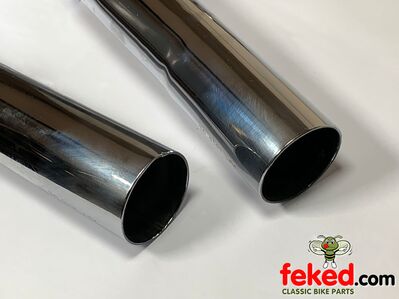 BSA A65 Lightning, Thunderbolt 650cc 1966- Exhaust Pipe - with Bal - OEM: 70-9127, 70-9130