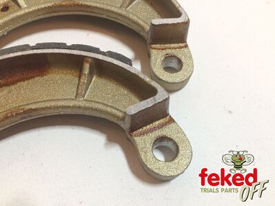 Grooved Front/Rear Brake Shoes - Bultaco Pursang and Sherpa Models - 125mm x 25mm