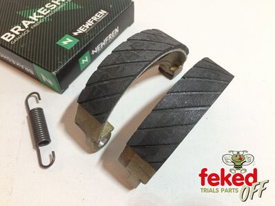 Grooved Front/Rear Brake Shoes - Bultaco Pursang and Sherpa Models - 125mm x 25mm