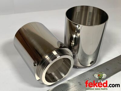 Norton Dominator Fork Seal Holders - Stainless Steel - OEM: 03-0454