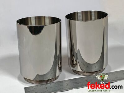 Norton Commando Fork Seal Holders - Stainless Steel (1968 - 70) - OEM: 06-0350